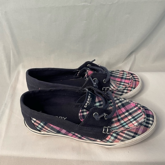 Girl’s TOP-SIDER SPERRY boat shoes • LOUNGE AWAY JR PLAID size 2‎ - Picture 2 of 8